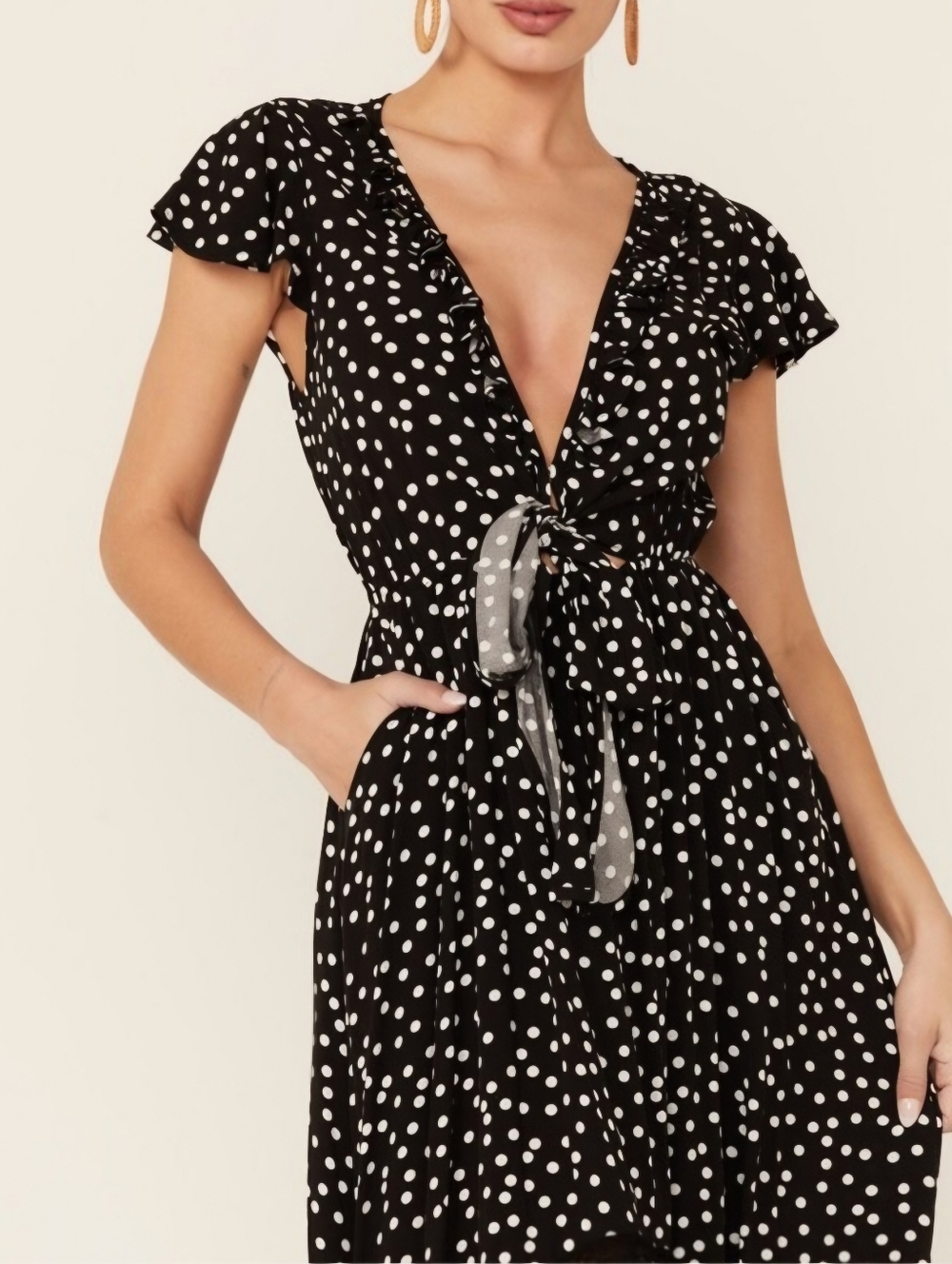 Beyond the Radar | Polka Dot High-Low Boho Maxi Dress - XL - Picture 3 of 9